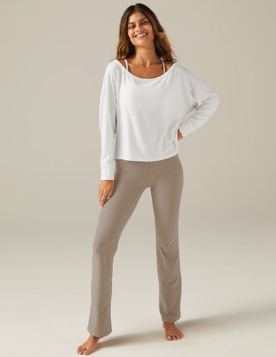 white wide neck long sleeve pullover