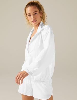 white half zip pullover