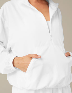 white half zip pullover
