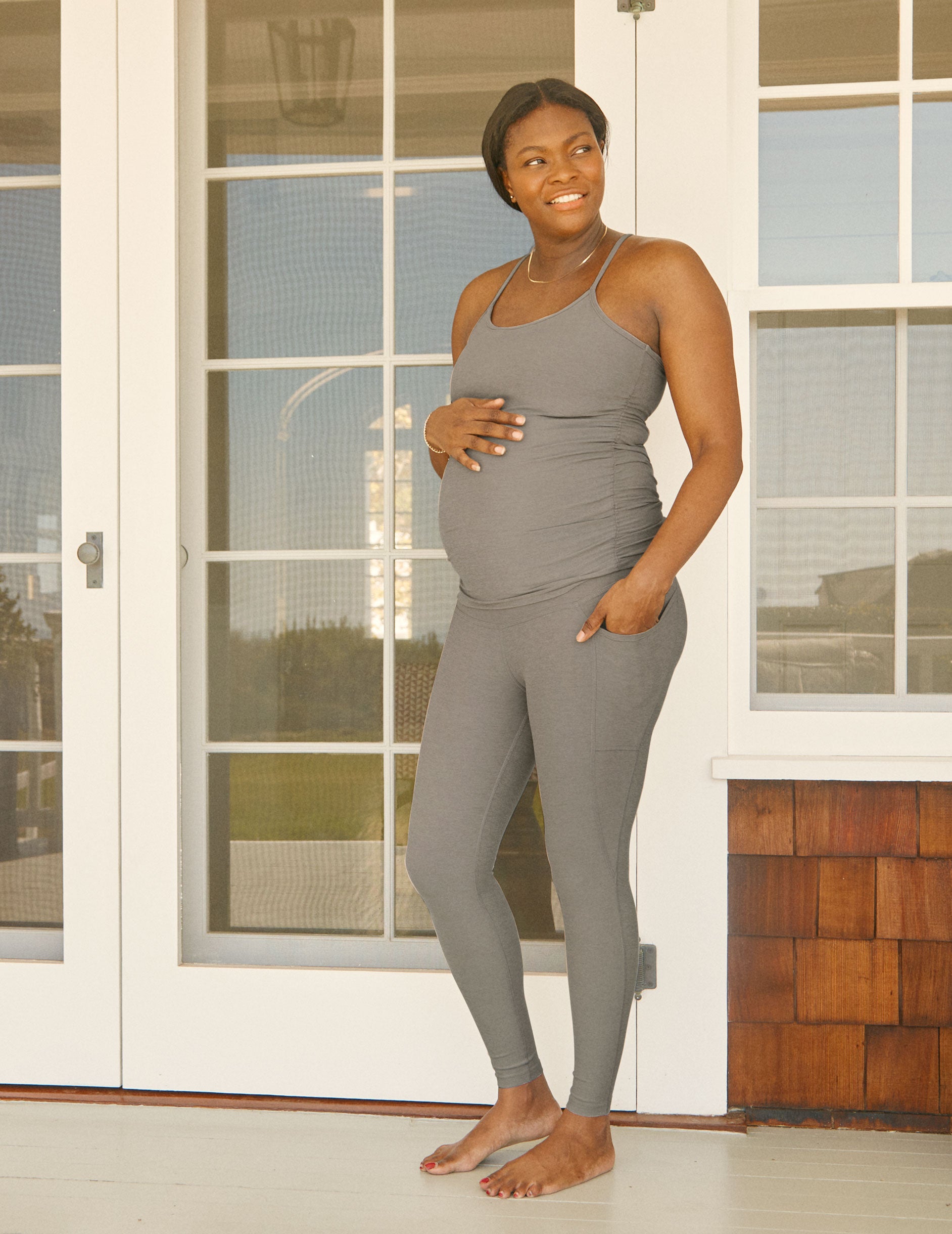 Maternity Over The Bump Flare Leggings | boohoo