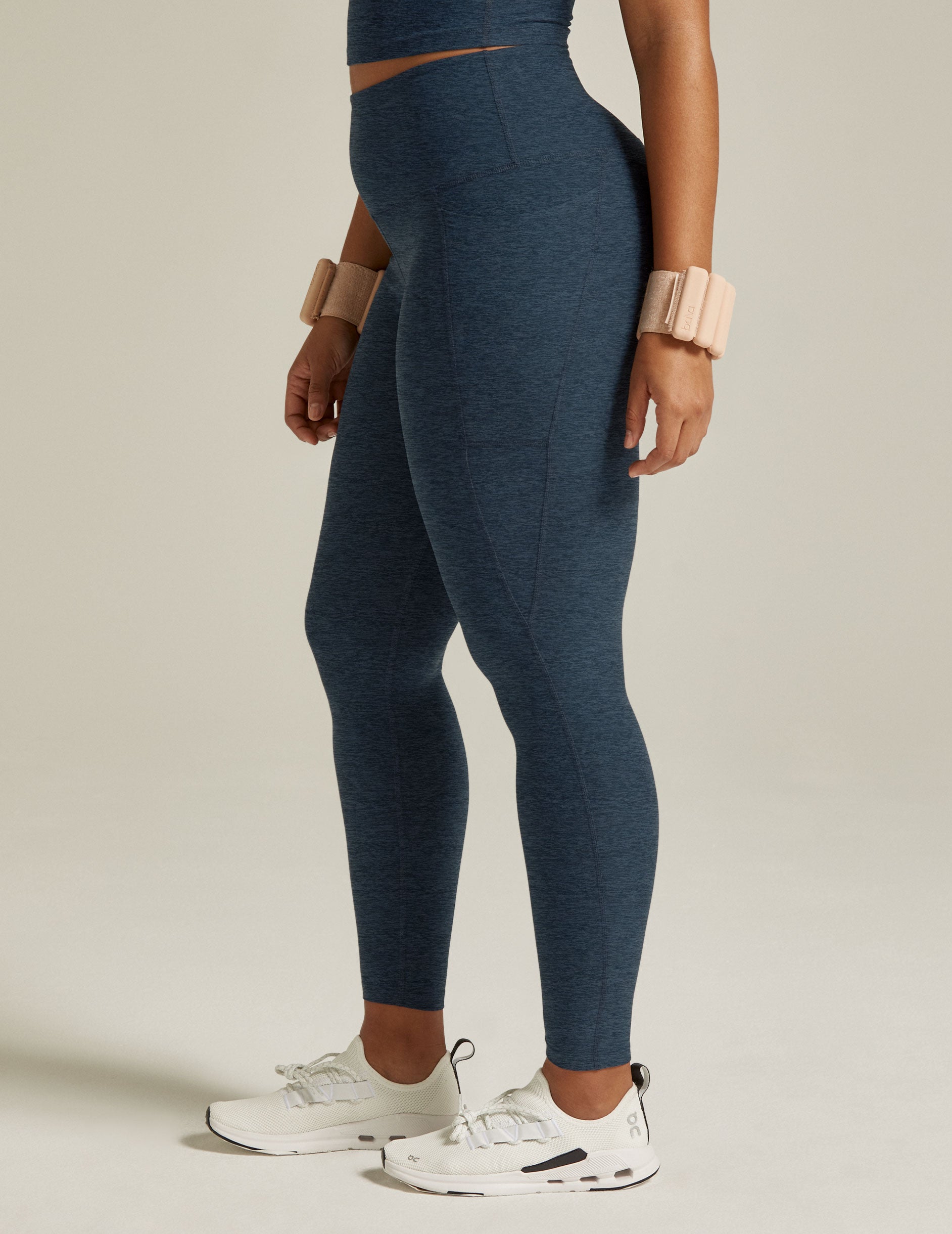 High-Waisted Cold Weather Pocket Legging in Navy Blue
