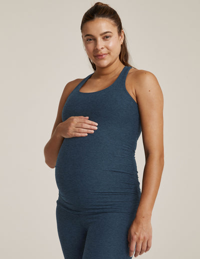 blue maternity tank top