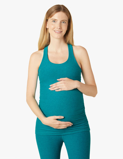 blue maternity tank top