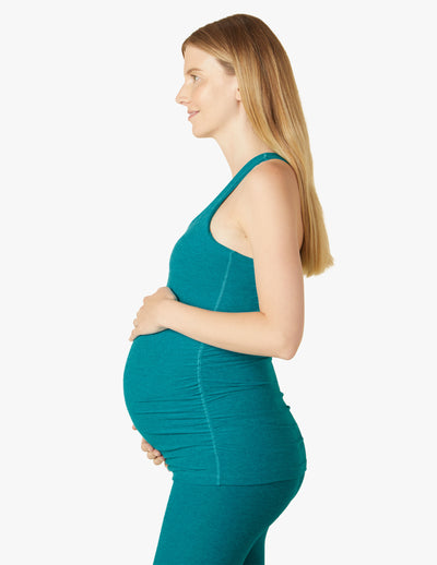 blue maternity tank top