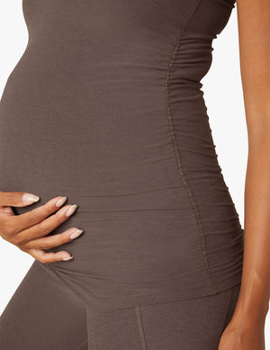 brown maternity tank top