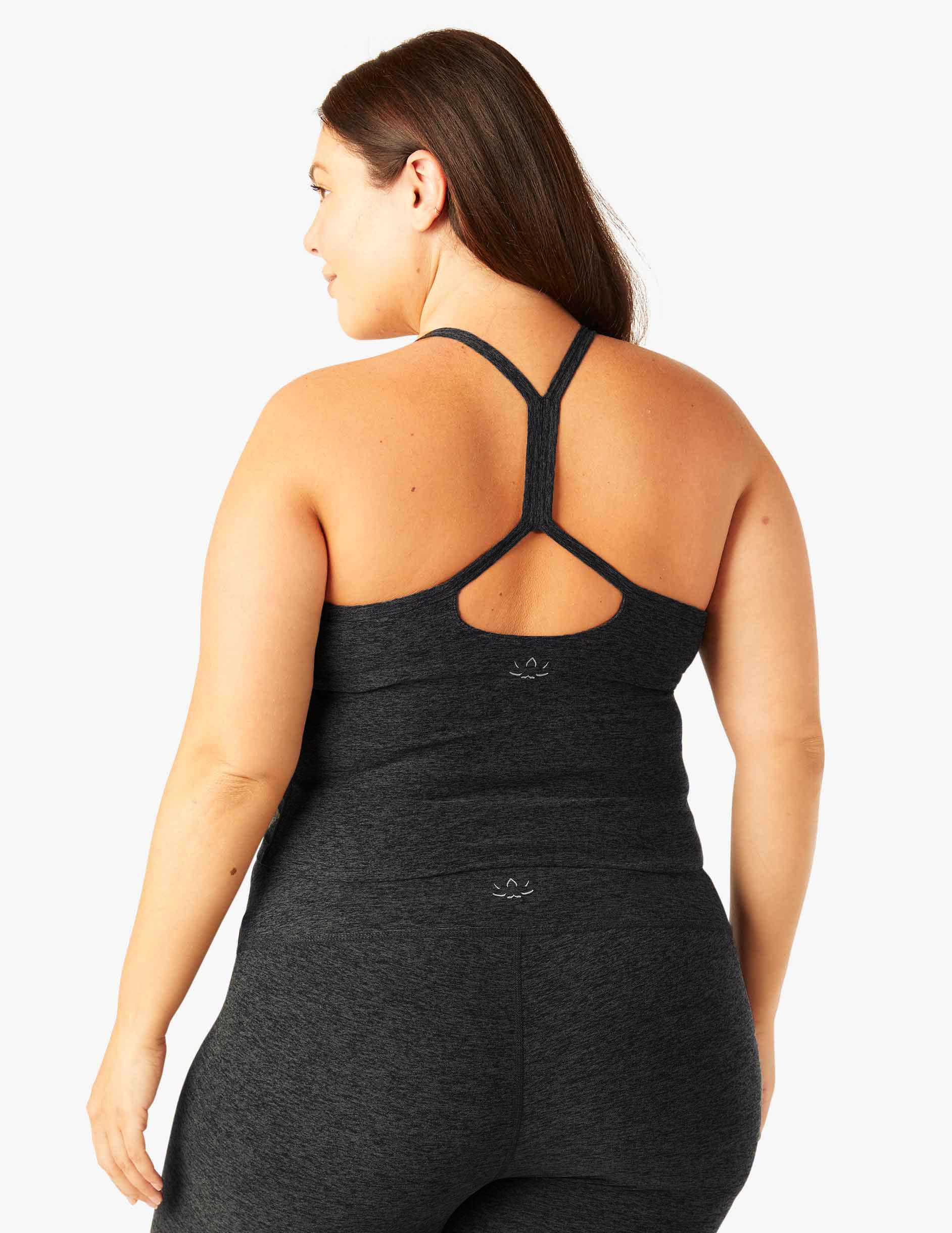 BEYOND YOGA SLIM RACERBACK CROPPED TANK - MIDNIGHT GREEN HEATHER SD438 –  Work It Out