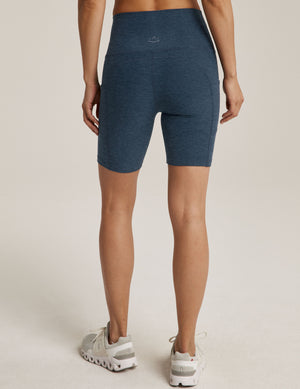 blue biker short with pocket at sides