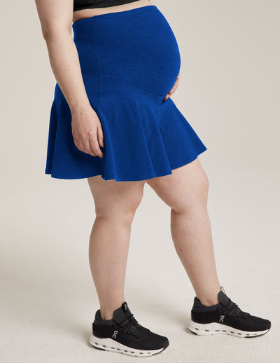 blue maternity mini skirt