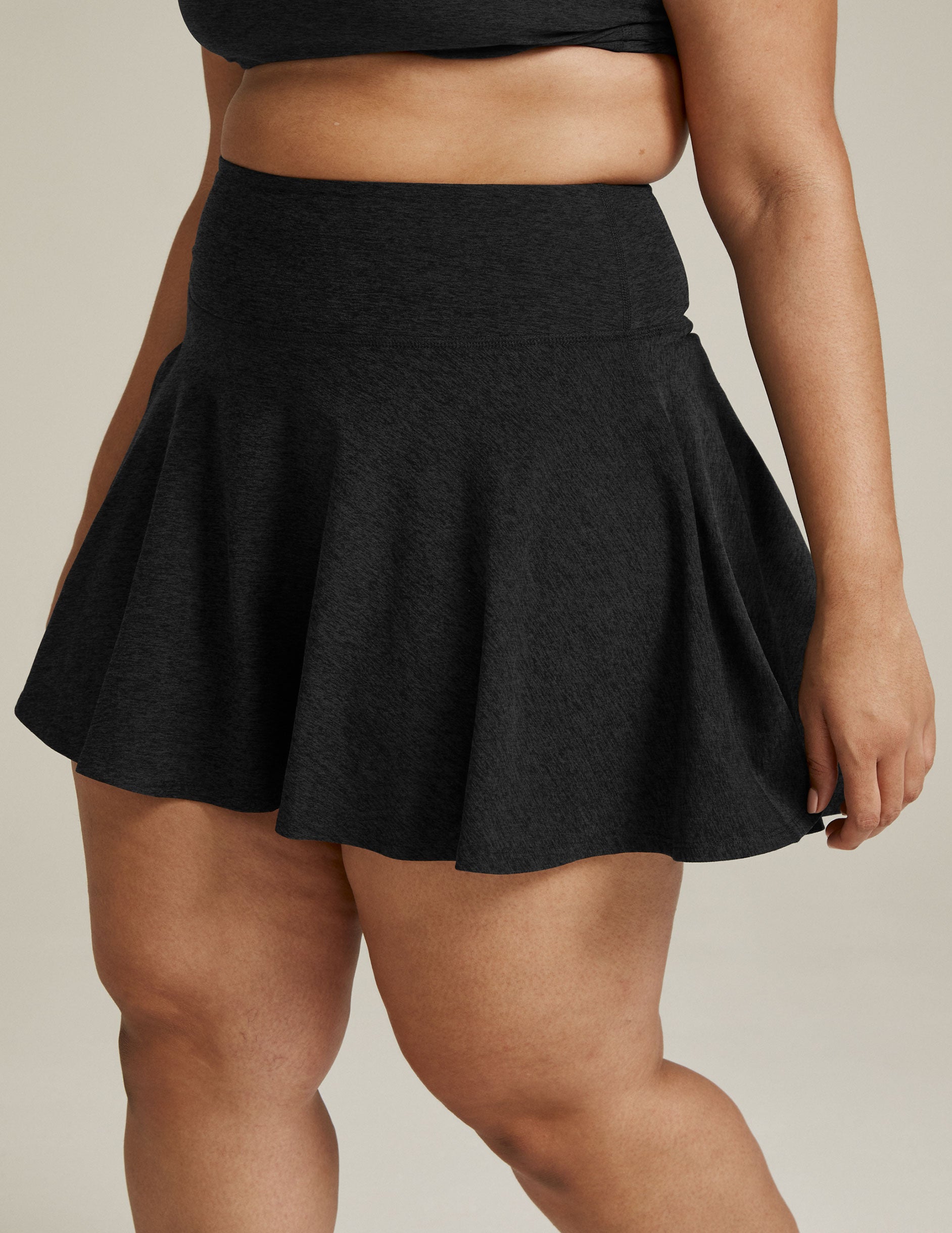 Tennis Skirt High Waisted Black Skater Skirt Plus Size HDE Women's