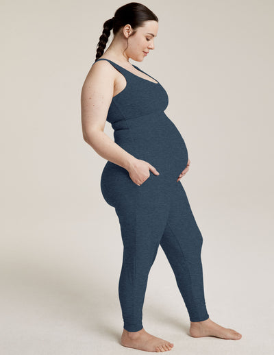 blue maternity jumpsuit