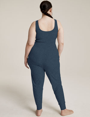 blue maternity jumpsuit