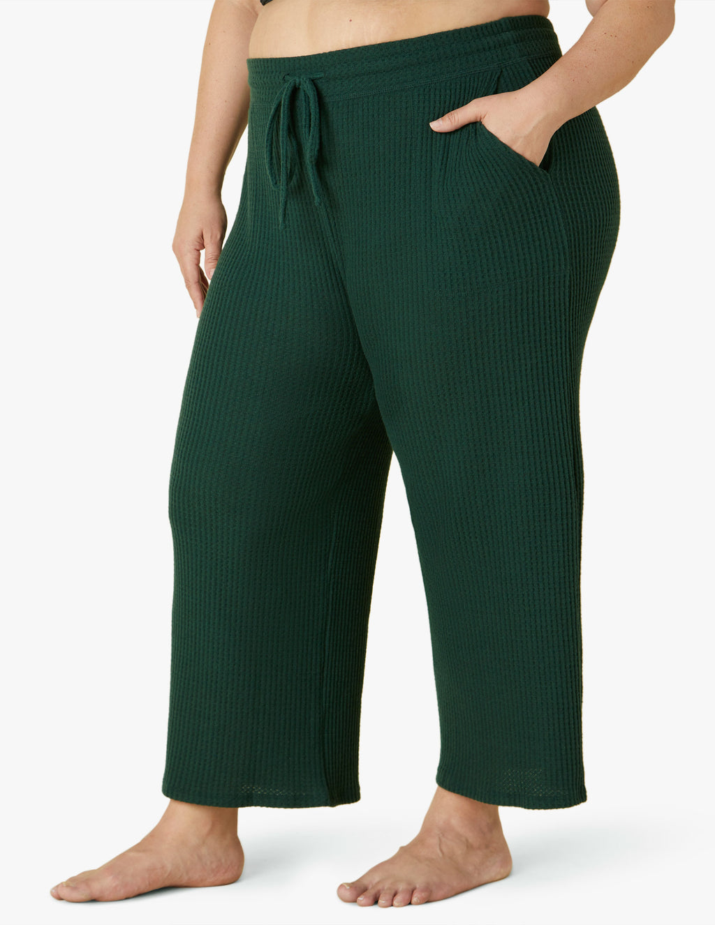 Waffle Knit Wide Leg Cropped Pants Featured Image